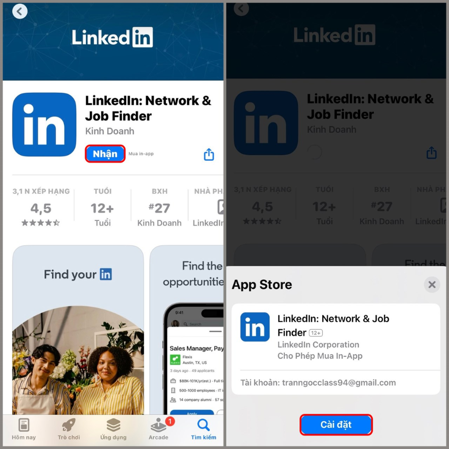 Tải app LinkedIn